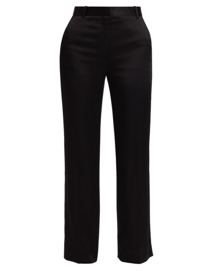 Shop Victoria Beckham Women's Pleated Straight-leg Trousers In Black