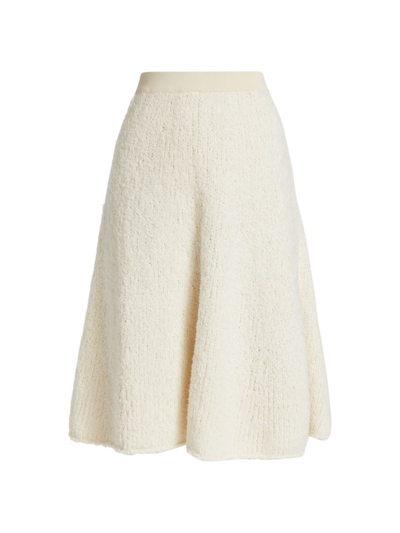 Shop Proenza Schouler Women's Frayed Cotton Knit Skirt In Ecru
