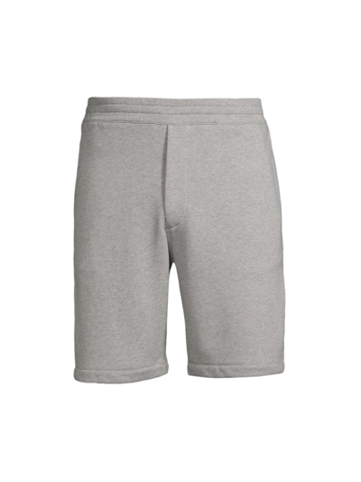 Shop Alexander Mcqueen Men's Logo Tape Shorts In Grey Blue