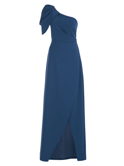 Shop Kay Unger Women's Briana Draped One-shoulder Gown In Ink