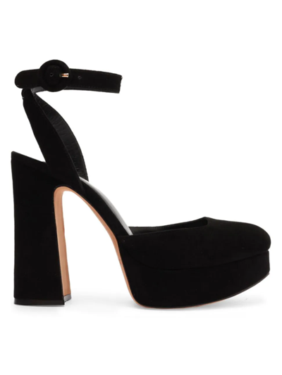 Shop Alexandre Birman Women's Vita Suede Platform Sandals In Black