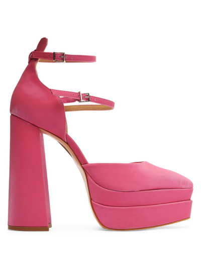 Shop Schutz Women's Elysee Satin Platform Pumps In Pink