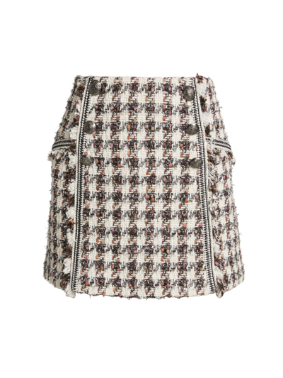 Veronica Beard Starck Houndstooth Tweed Mini Skirt In Multi | ModeSens