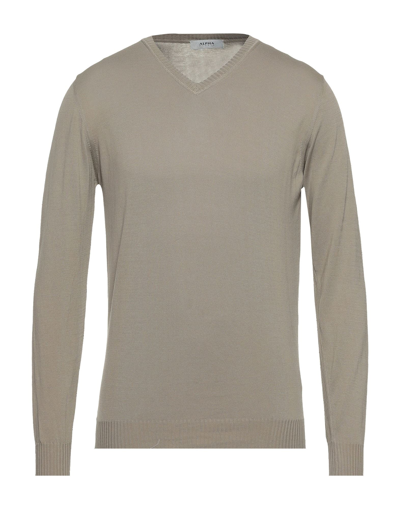 Shop Alpha Studio Sweaters In Khaki