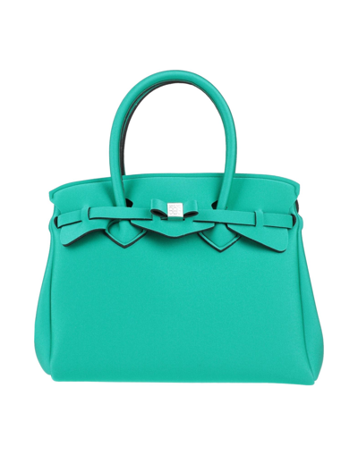 Shop Save My Bag Woman Handbag Green Size - Peek (polyether - Ether - Ketone), Polyester, Elastane