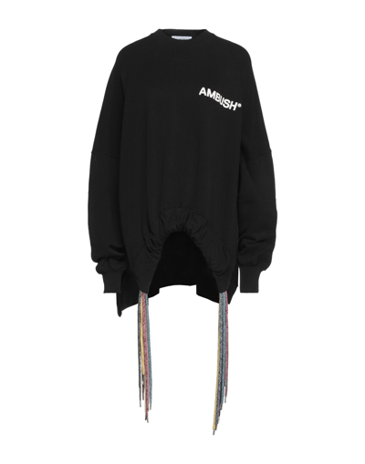 Shop Ambush Woman Sweatshirt Black Size Xxs Cotton, Polyester