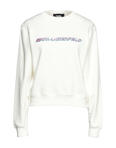 Shop Karl Lagerfeld Woman Sweatshirt White Size L Organic Cotton