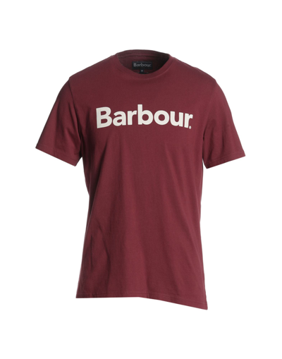 BARBOUR BARBOUR BARBOUR LOGO TEE MAN T-SHIRT BURGUNDY SIZE XXL COTTON 