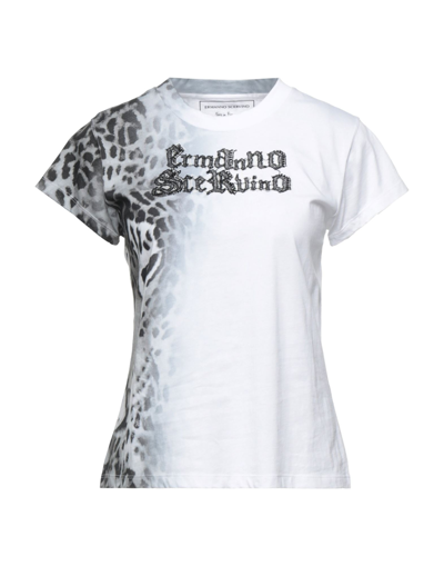 Shop Ermanno Scervino Woman T-shirt White Size L Cotton, Silk, Polyamide, Glass