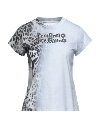 Shop Ermanno Scervino Woman T-shirt Sky Blue Size M Cotton, Silk, Polyamide, Glass