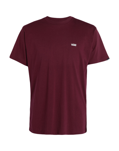 Shop Vans Mn Left Chest Logo Tee Man T-shirt Burgundy Size S Cotton In Red