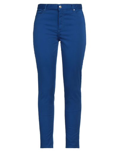 Shop Armani Exchange Woman Pants Blue Size 25 Cotton, Elastane