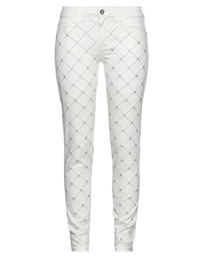 Shop Guess Woman Jeans White Size 26w-30l Cotton, Elastane