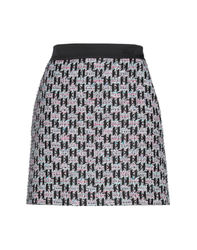 Shop Karl Lagerfeld Woman Mini Skirt Black Size 10 Polyester, Cotton, Polyamide, Acrylic