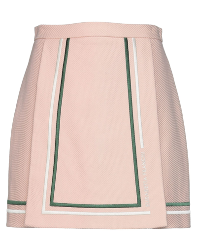 Shop Elisabetta Franchi Woman Mini Skirt Blush Size 4 Cotton In Pink