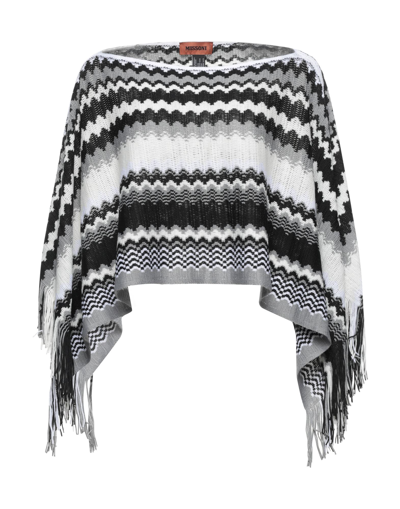 Shop Missoni Woman Capes & Ponchos Grey Size Onesize Wool, Acrylic