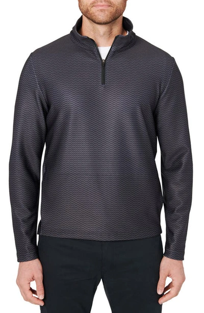 Construct Zigzag Quarter Zip Sweatshirt In Black