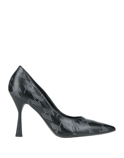 Shop Karl Lagerfeld Panache Hi Perf Rpt Court Shoe Woman Pumps Black Size 9 Synthetic Fibers