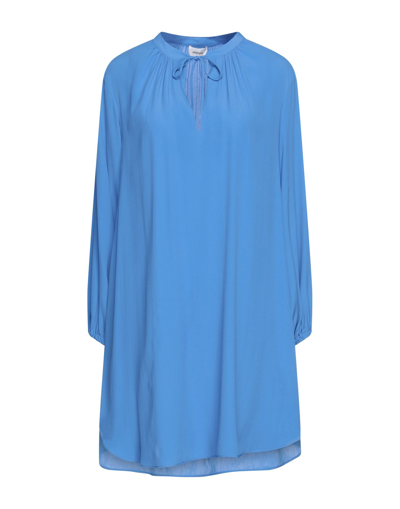 Shop Ottod'ame Woman Mini Dress Azure Size 6 Acetate, Silk In Blue