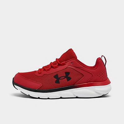 Shop Under Armour Boys' Big Kids' Assert 9 Stay-put Running Shoes (wide Width) In Red/white/black