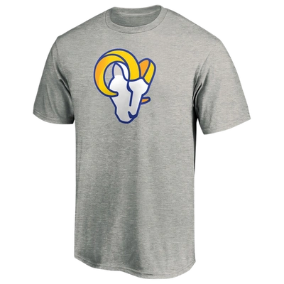 Shop Fanatics Mens Los Angeles Rams  Rams Primary Logo T-shirt In Heather Grey