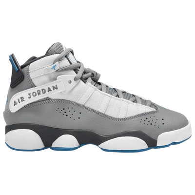 Shop Jordan Boys  6 Rings In White/dutch Blue/particle Grey