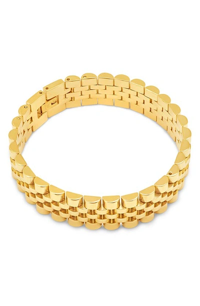 Sterling Forever Chunky Watch Chain Bracelet In Gold