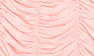 Shop Bebe Square Neck Mini Ruched Dress In Rose