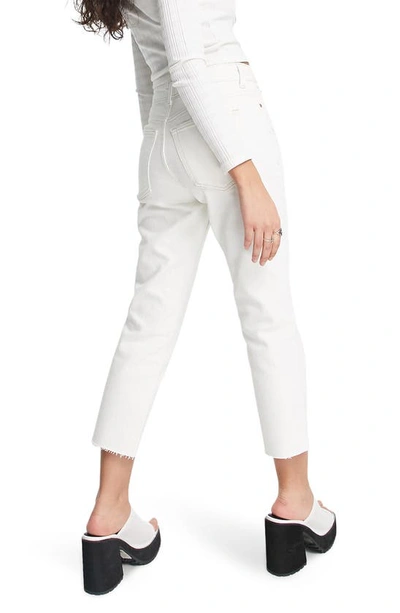 Topshop Straight Leg Cotton Jeans In White | ModeSens