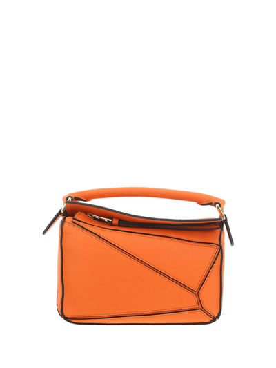 Shop Loewe Puzzle Mini Shoulder Bag In Orange