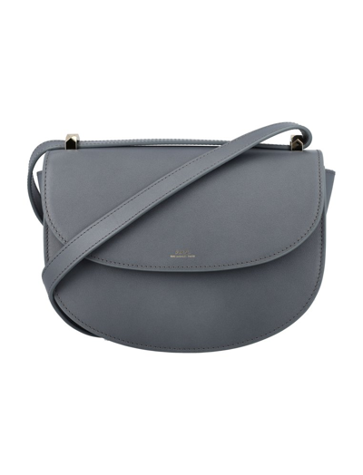 Shop Apc A.p.c. Genève Flap Shoulder Bag In Grey
