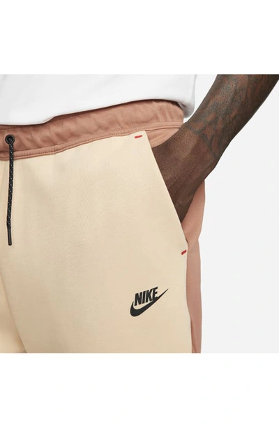 Shop Nike Tech Fleece Jogger Sweatpants In Clay/ White/ Black