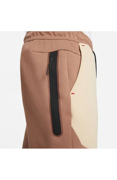 Shop Nike Tech Fleece Jogger Sweatpants In Clay/ White/ Black