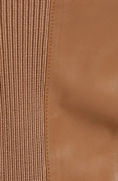 Vince Square Neck Leather Tank Top In Fawn-fawn