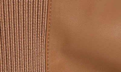 Vince Square Neck Leather Tank Top In Fawn-fawn