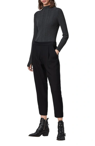 Shop Allsaints Aleida Crop Relaxed Fit Trousers In Black
