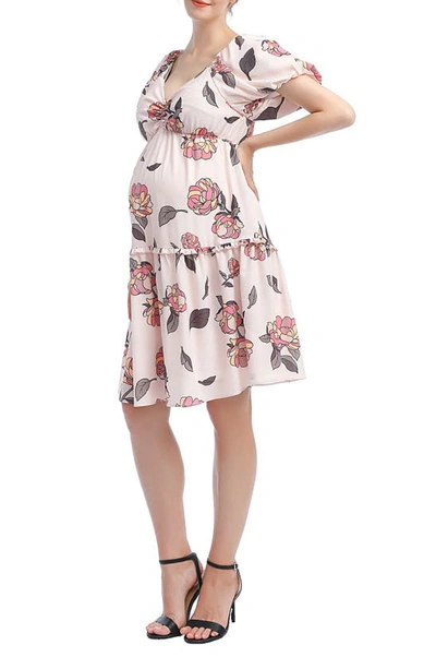 Shop Kimi And Kai Anouk Floral A-line Maternity/nursing Dress In Multicolored