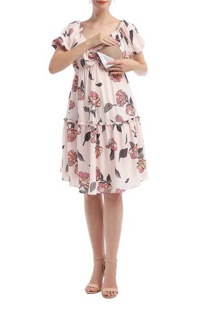 Shop Kimi And Kai Anouk Floral A-line Maternity/nursing Dress In Multicolored