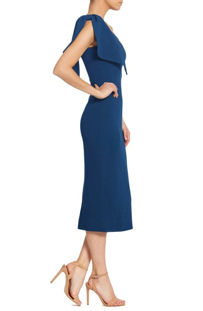 Shop Dress The Population Tiffany One-shoulder Midi Dress In Pacific