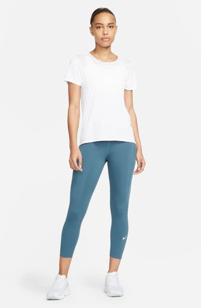 Shop Nike Epic Luxe Crop Pocket Running Tights In Ash Green