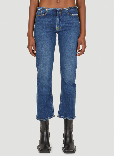 Shop Eytys Eclipse Cropped Jeans In Blue