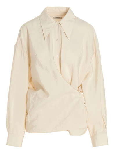 Shop Lemaire Asymmetric Twisted In White