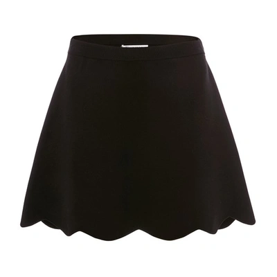 Shop Jw Anderson Scalloped Hem Mini Skirt In Black
