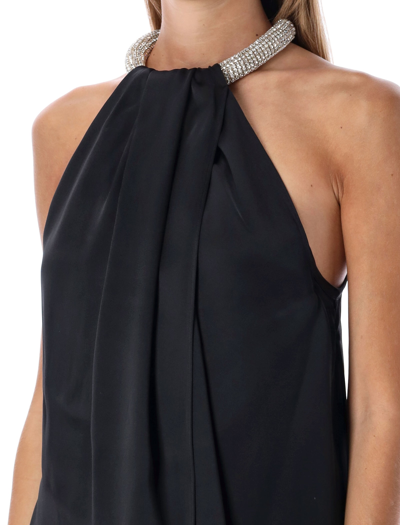 Shop Stella Mccartney Diamond Choker Mini Dress In Black