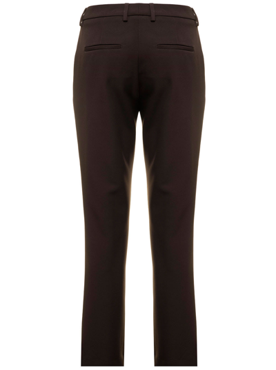 Shop Pt01 Jane Camel Brown Trousers In Stretch Tricotine Pt Woman In Beige