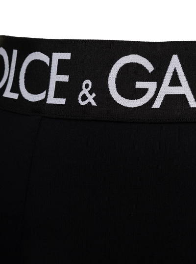 Shop Dolce & Gabbana Black Pencil Skirt In Neoprene With Jaquard Logo On Waist  Woman