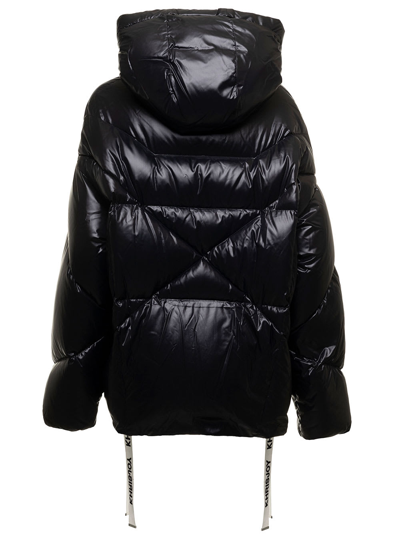 Shop Khrisjoy Iconic Shiny Back Down Jacket In Patent Technical Fabric  Woman In Black