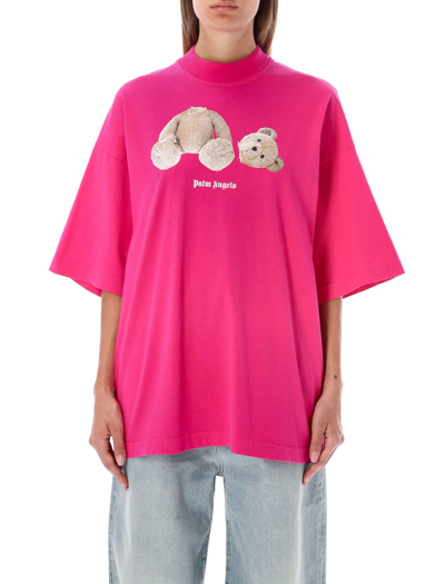 Shop Palm Angels Bear T-shirt In Fuchsia
