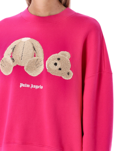 Shop Palm Angels Bear Sweatshirt In Fuchsia