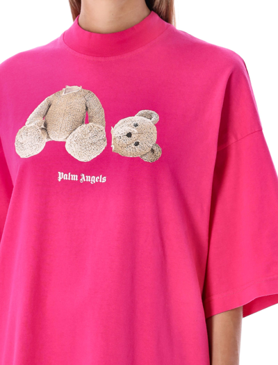 Shop Palm Angels Bear T-shirt In Fuchsia